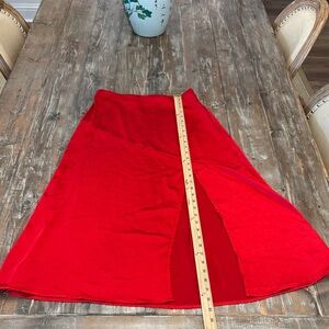 Skies Are Blue Asymmetrical Red Skirt